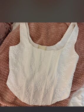 Altar’d State White Floral Embroidered Corset Top